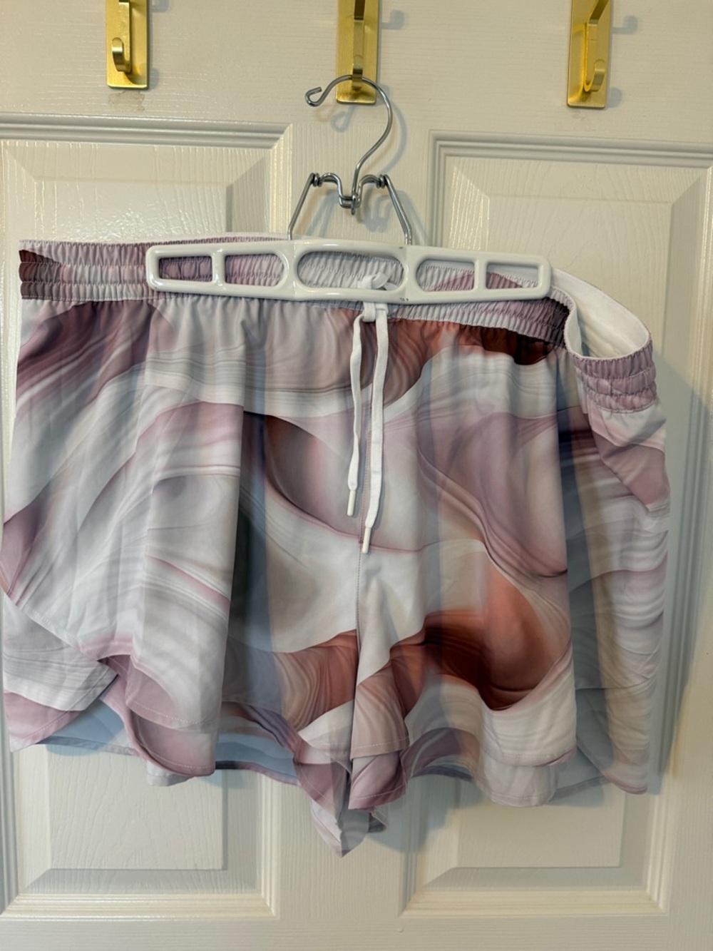 Women’s Athletic Shorts - Marble Dust Pink Swirl